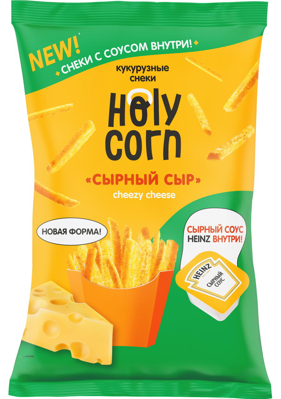 

Снеки Holy Corn Сырный Сыр кукурузные с соусом внутри 30 г