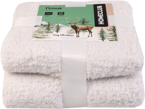 

Плед Homeclub Cozy Christmas 150х180см, люрекс шерпа