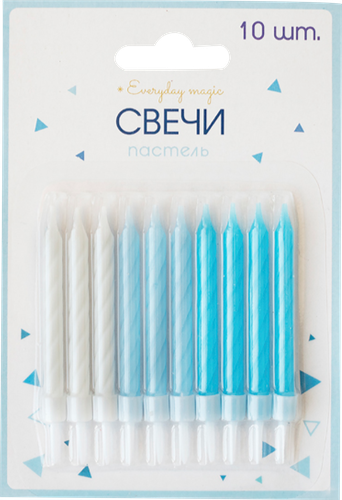 

Свечи праздничные Пакетико Blue 6.5 см 10 шт.