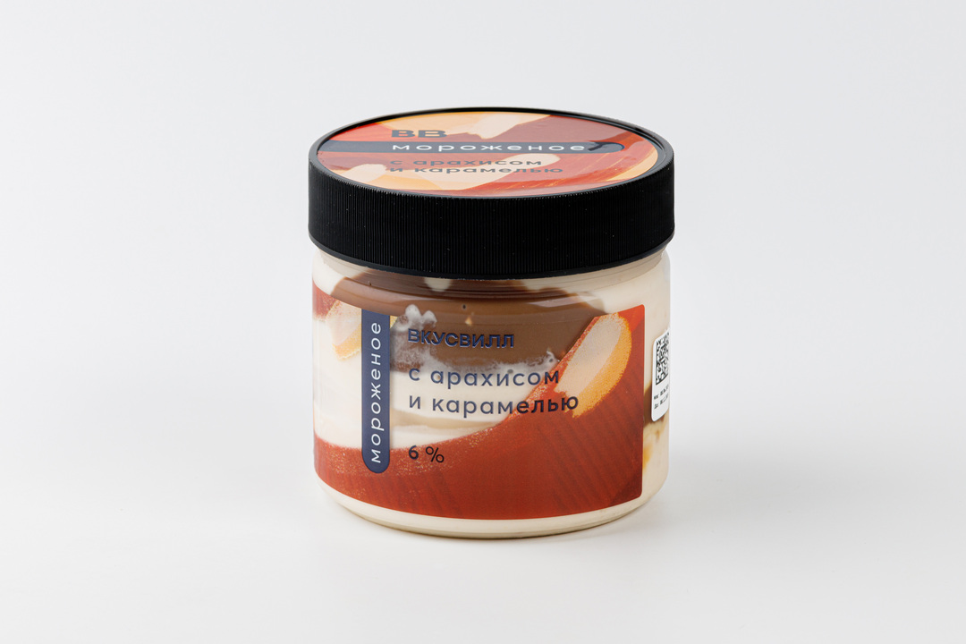 

Мороженое ВкусВилл с арахисом и карамелью 250 г