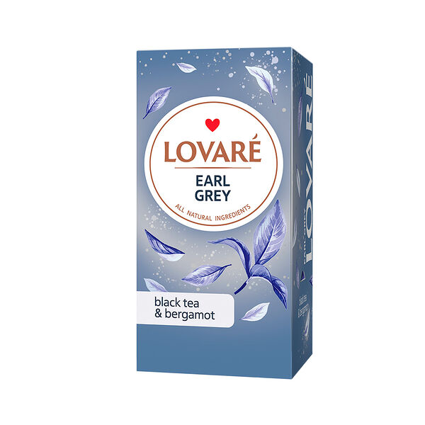 Чай черный Lovare Earl Grey байховый цейлонский дробный с бергамотом 24*2г