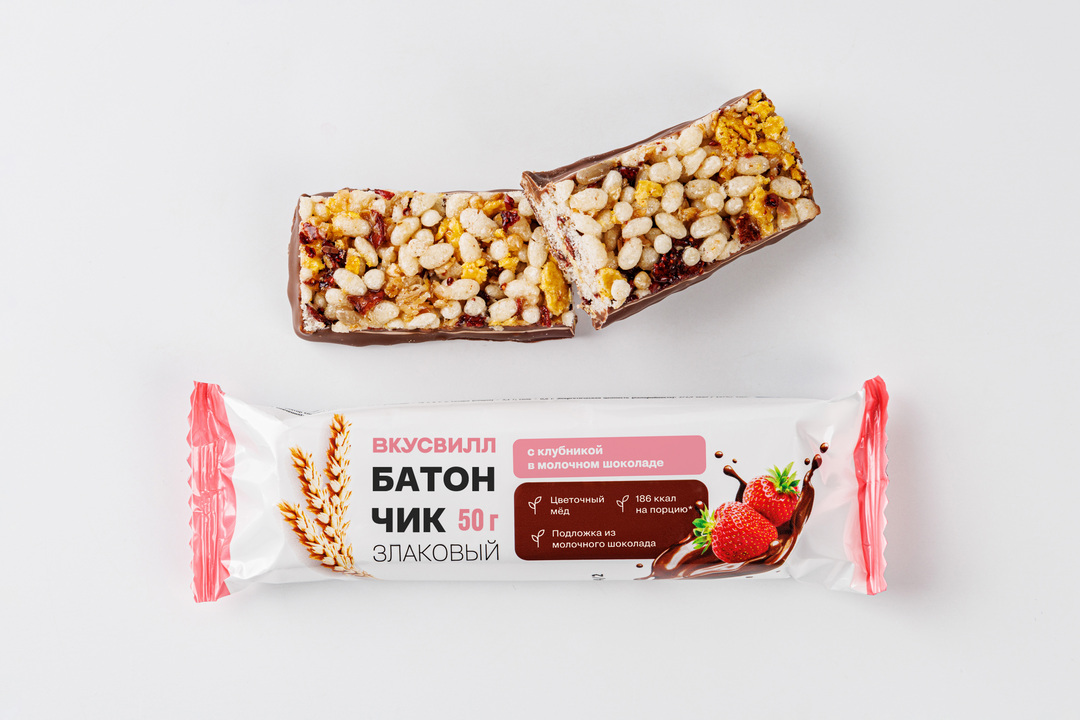 

Батончик злаковый ВкусВилл с клубникой в молочном шоколаде 50 г