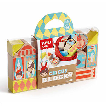 Кубики «Цирк» деревянные 1+, Apli Kids, 16 шт., Испания