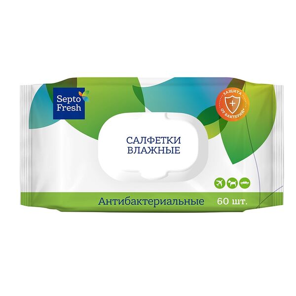 Салфетки влажные Septofresh антибактериальные 60 шт