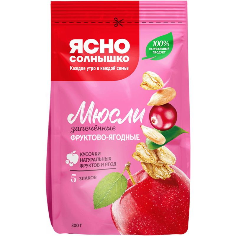 

Мюсли Ясно Солнышко Фруктово-ягодные запечённые 300 г