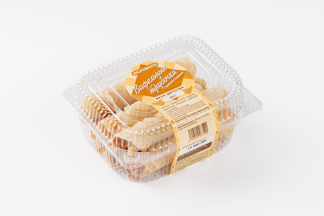 

Вафельные трубочки ВкусВилл с вареной сгущенкой 150 г