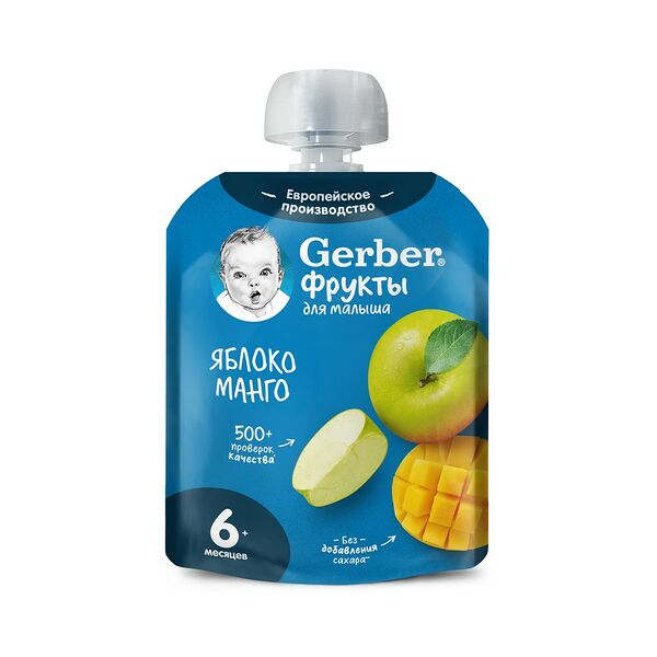 Пюре фруктовое Gerber Яблоко манго обог вит С с 6мес 90г ДП