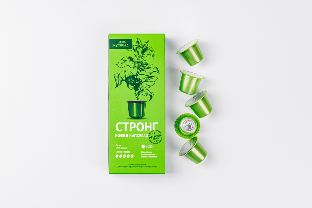 

Кофе ВкусВилл "Стронг" в капсулах 10 шт, 55 г