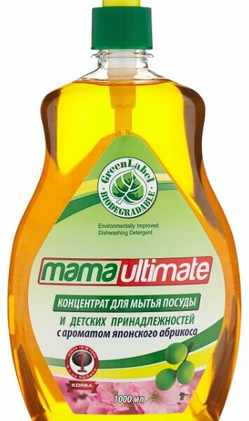 Гель-концентрат для мытья посуды и детских принадлежностей Mama Ultimate с ароматом японского абрикоса