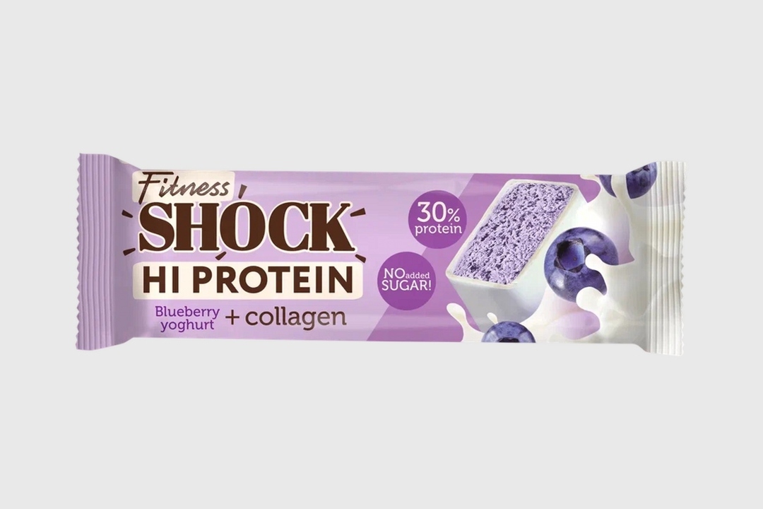 

Батончик протеиновый FitnesShock Черничный десерт без сахара 40 г