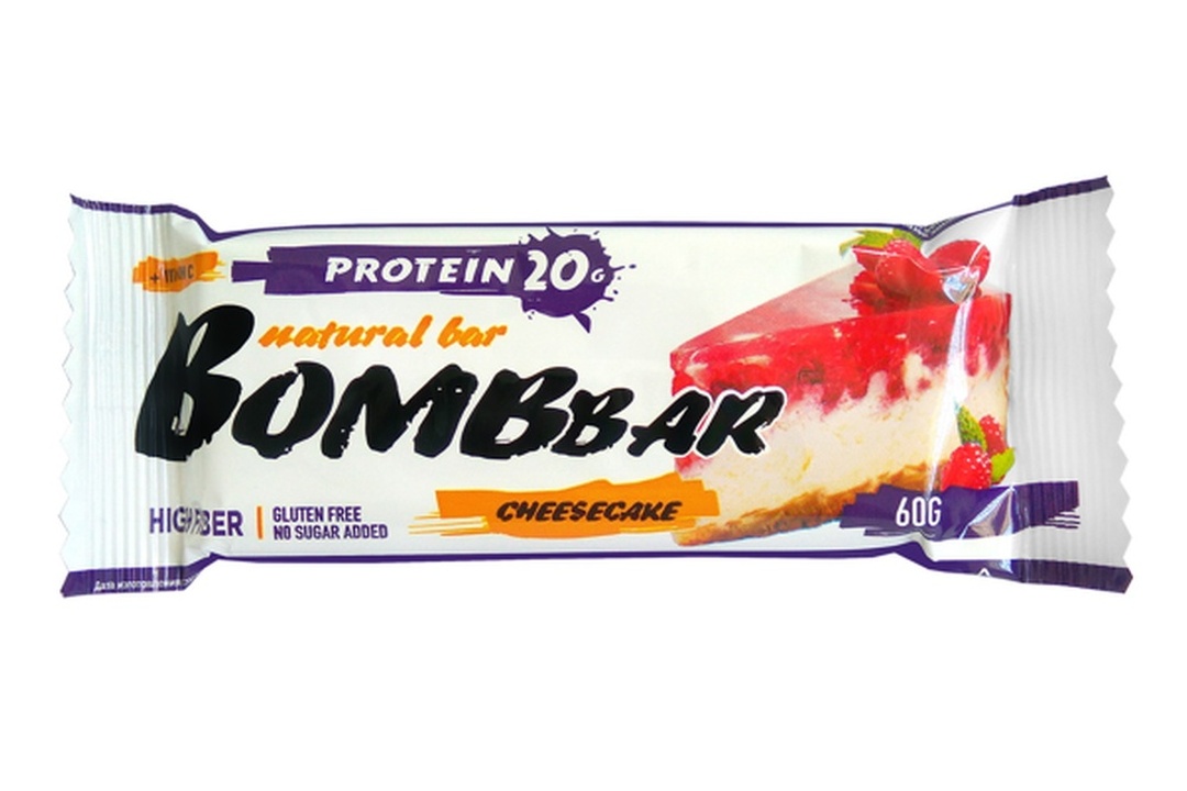 

Батончик протеиновый BombBar Малиновый чизкейк 60 г дизайн упаковки в ассортименте