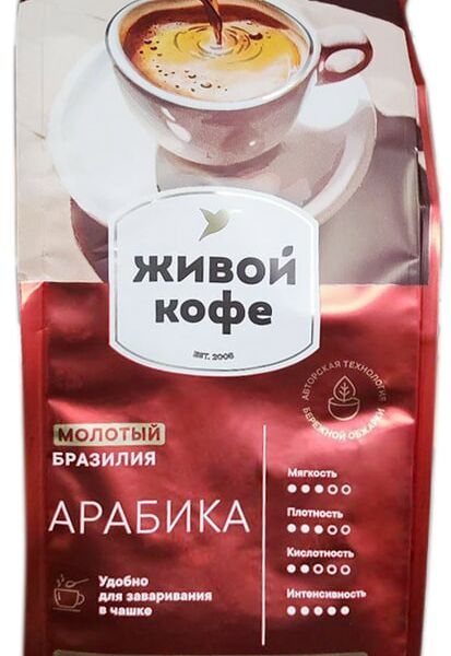 Кофе Живой Кофе Arabica молотый для чашки 200г