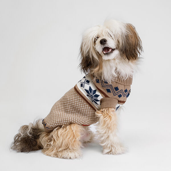 Свитер коричневый с узорами XL