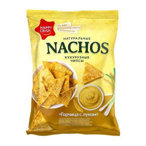 

Чипсы кукурузные Happy Crisp Nachos Горчица-лук 75 г