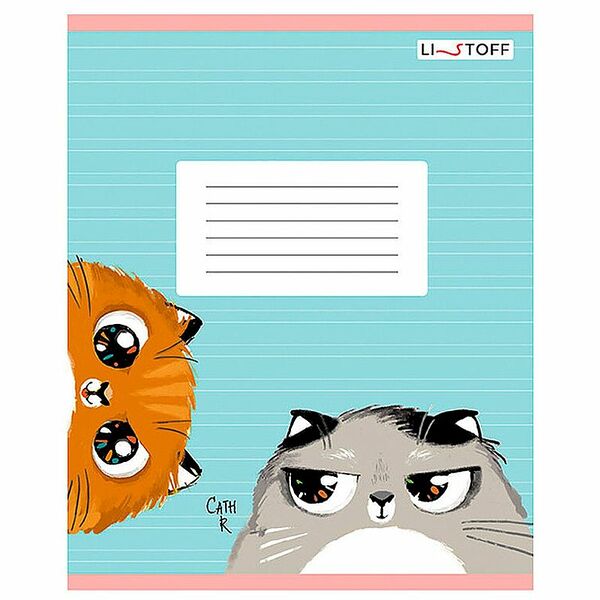 Тетрадь Listoff школьная на скрепке в линию, 12л, в ассортименте