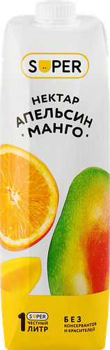 Нектар Super Манго, апельсин, 1 л