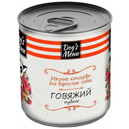 Консервы Dog`s Menu для взрослых собак Говяжий пудинг 750 г