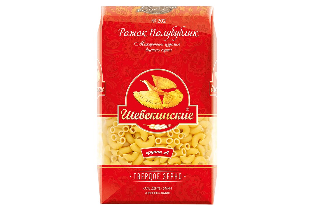 

Макароны Шебекинские № 202 Рожок полубублик 450 г