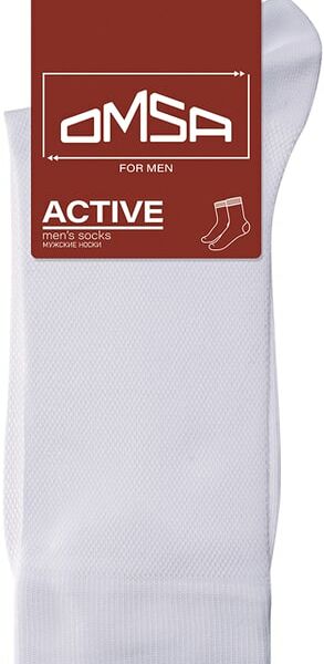 Носки мужские Omsa Active 103 сетка летние Bianco Белый Размер 42-44