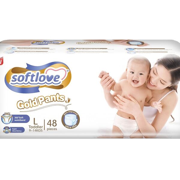 Подгузники-трусики Softlove Gold Pants L (9-14 кг.), 48 шт.