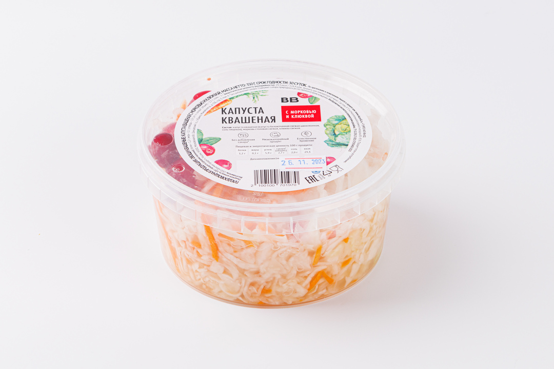 

Капуста квашеная ВкусВилл с морковью и клюквой 350 г