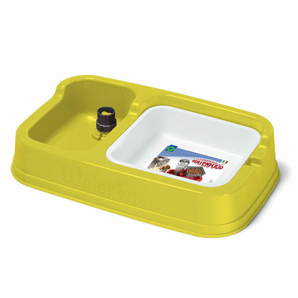 Миска для кошек и собак с автопоилкой 34х20,5см зеленая