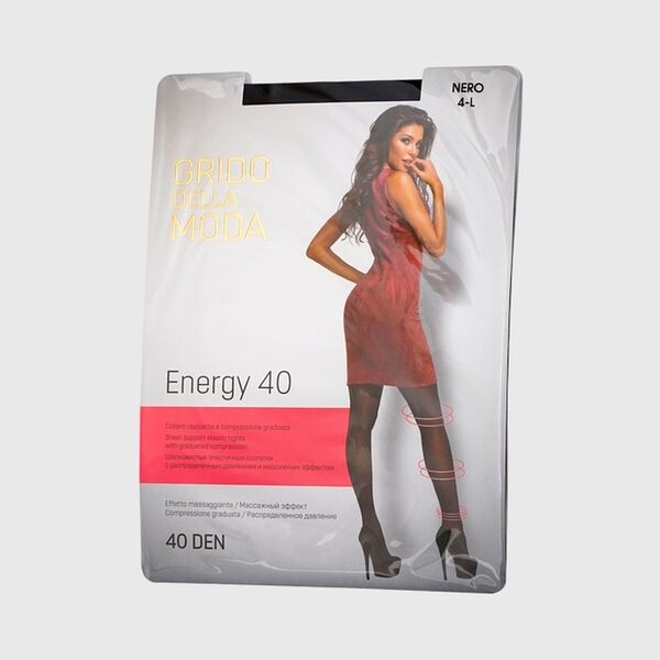 Женские колготки Grido della Moda Energy с массажным эффектом 40den Nero 4 размер