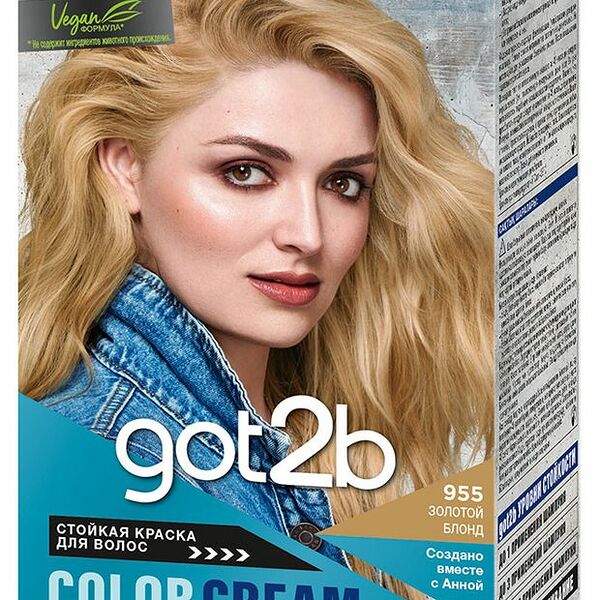 Краска стойкая для волос Got2b Color Cream Золотой блонд 955 насыщенный оттенок надолго