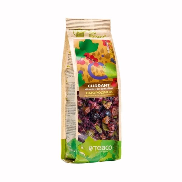 Напиток чайный Teaco Чайная библиотека Смородина с брусничным листом, яблоком и гибискусом 100 г