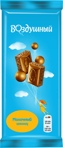 

Шоколад Воздушный молочный пористый 80 г