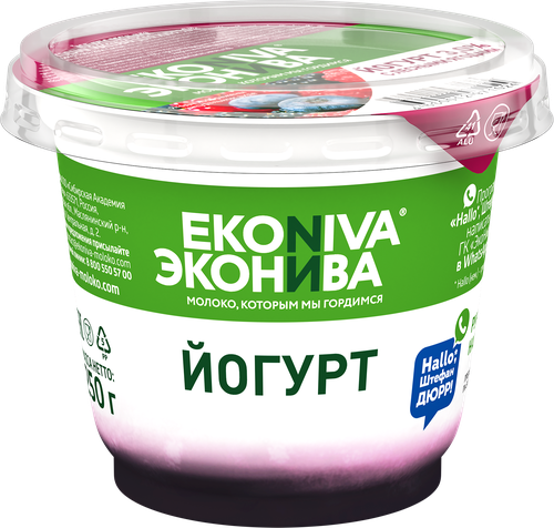 

Йогурт ЭкоНива с лесными ягодами 3,5%, без змж 250 г