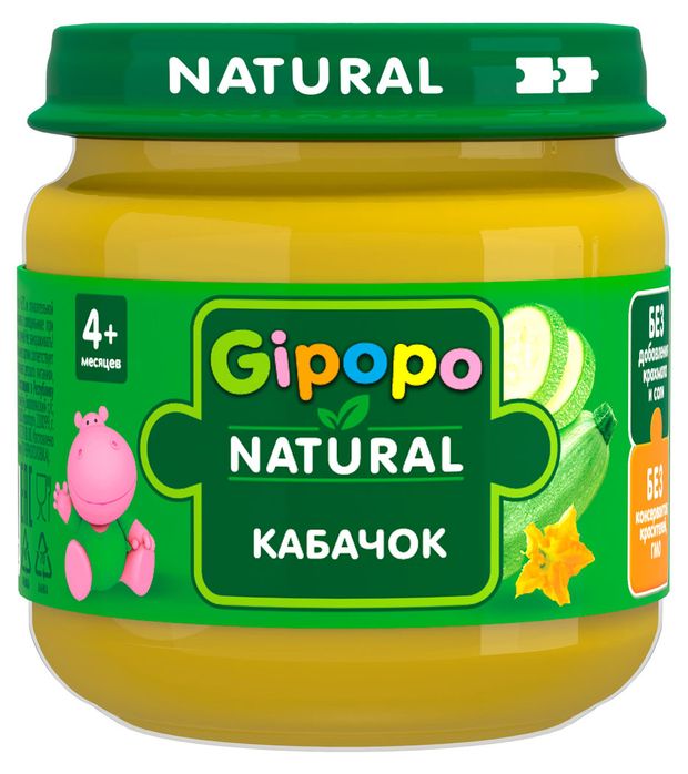 

Пюре овощное Gipopo Кабачок с 4 месяцев 80 г