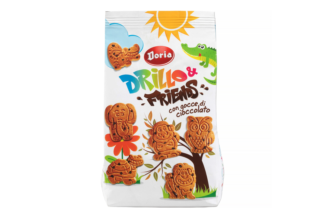 

Печенье сахарное Doria с шоколадной крошкой Drillo & friends 350 г