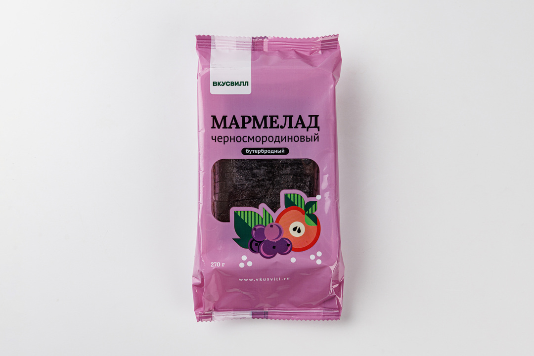 

Мармелад ВкусВилл бутербродный черносмородиновый, 270г