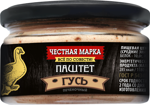 

Паштет печеночный Честная Марка Гусь
