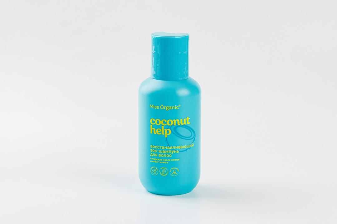 

Шампунь Miss Organic Coconut help с маслом кокоса и иланг-иланга восстанавливающий 90 мл