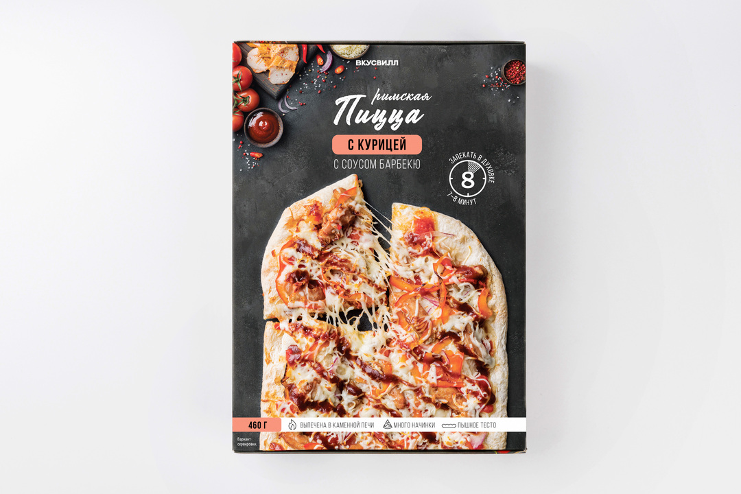 

Пицца римская ВкусВилл с курицей и соусом Барбекю 480 г
