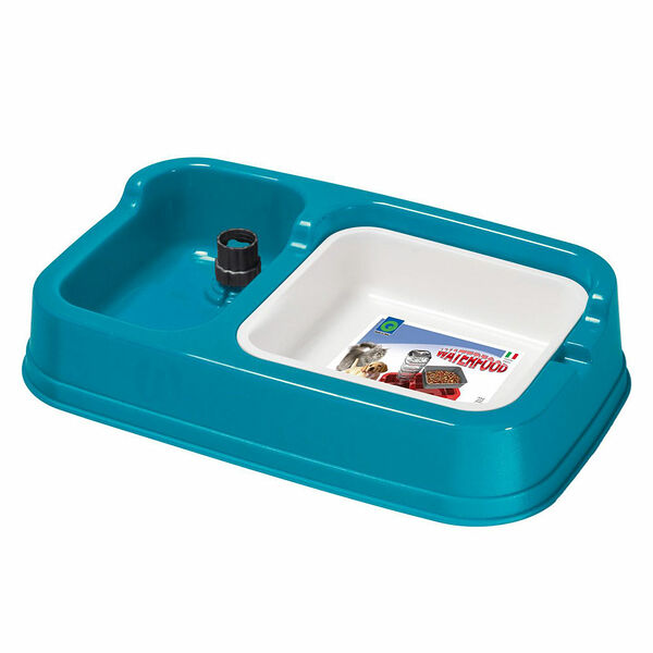 Миска для кошек и собак с автопоилкой 34х20,5см синяя