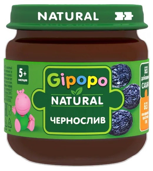 

Пюре фруктовое Gipopo из чернослива с 5 месяцев 80 г