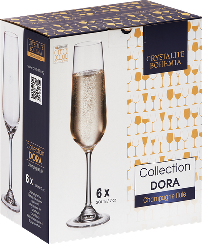 

Набор бокалов для шампанского CRYSTALITE BOHEMIA Дора 200 мл., 6 шт