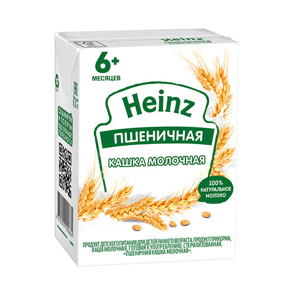 Каша пшеничная молочная Heinz, с 6 месяцев 200 мл