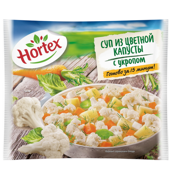Смесь овощная Hortex Суп из цветной капусты с укропом быстрозамороженная 400 г
