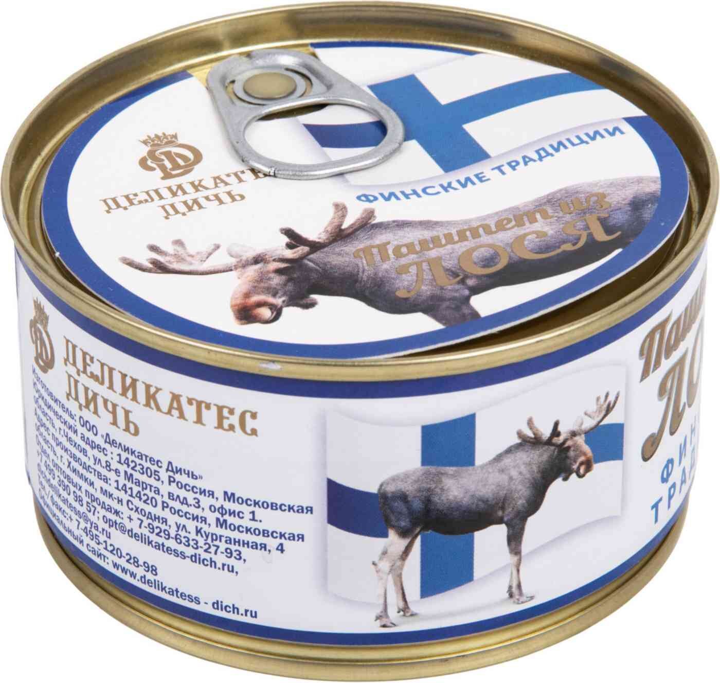 

Паштет из лося Деликатес Дичь Финские традиции, 200г