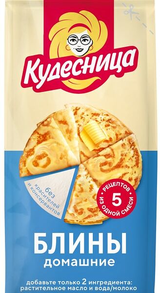 Смесь для выпечки Кудесница Блины домашние 350г