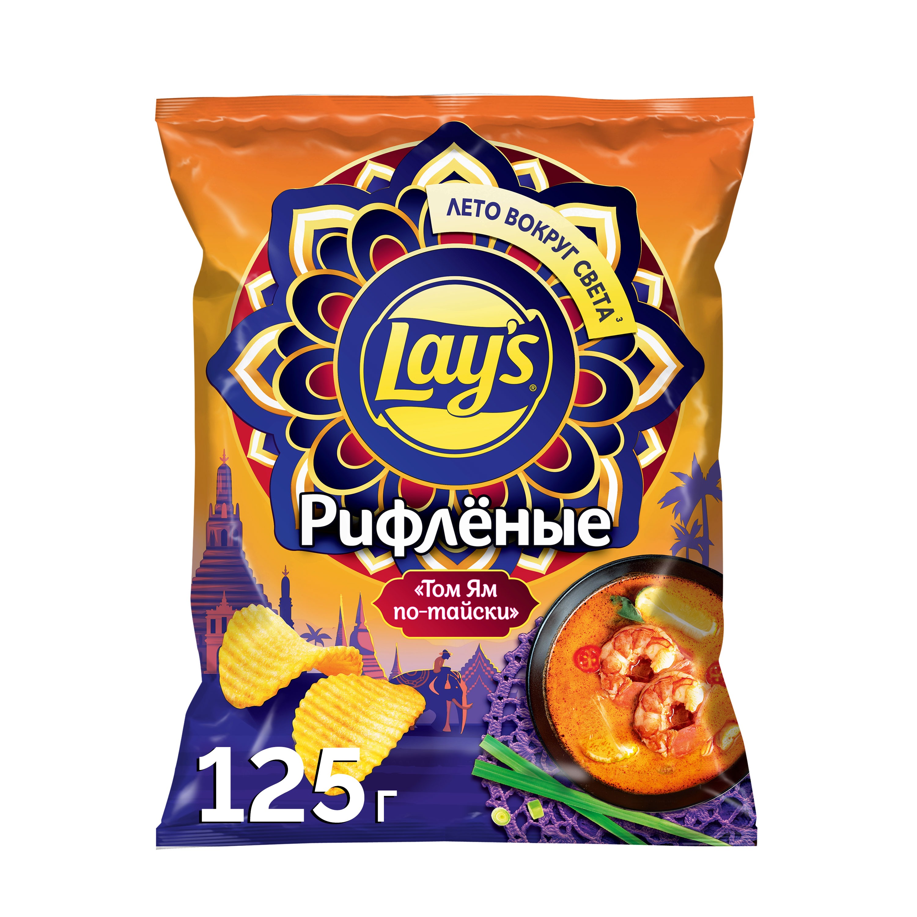 

Картофельные чипсы Lay's рифленые Том Ям по-тайски 125 г