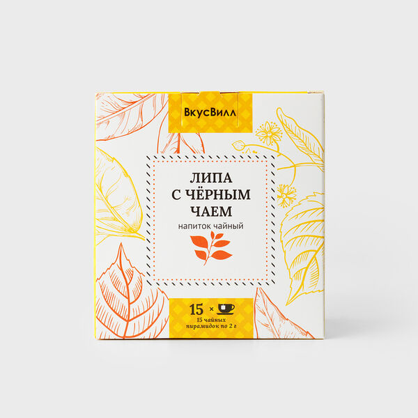 Напиток чайный Липа с черным чаем 15 пирамидок
