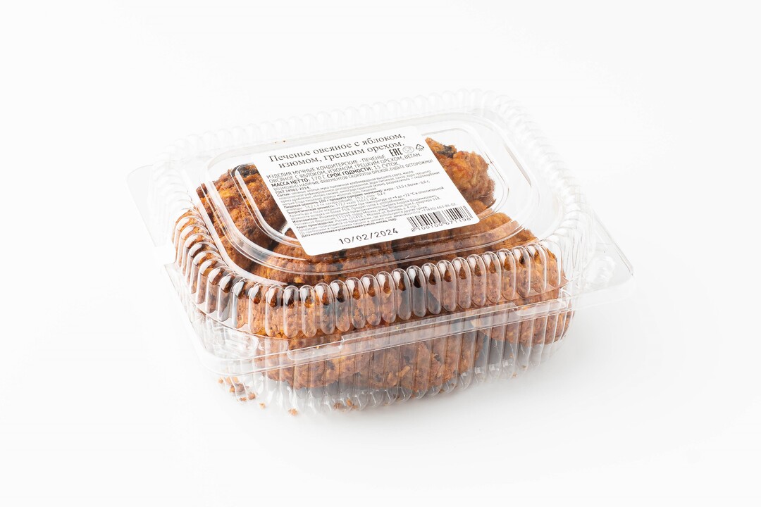 

Печенье овсяное с яблоком, изюмом, грецким орехом 170 г