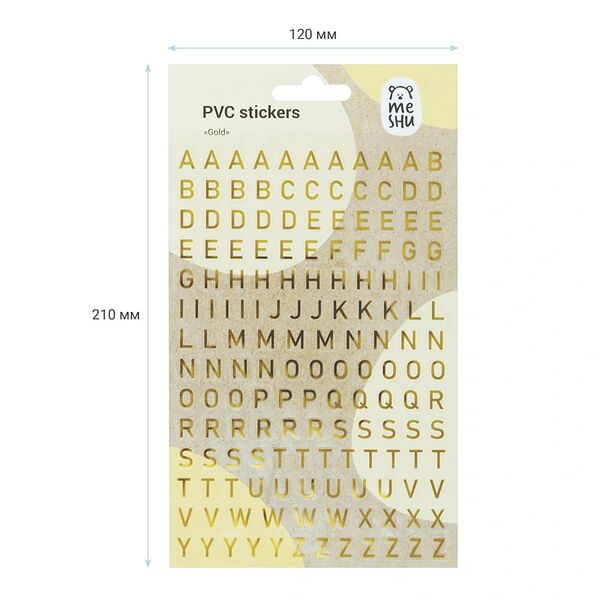 Наклейки Meshu Gold, 10x21см, фольга, 156 шт