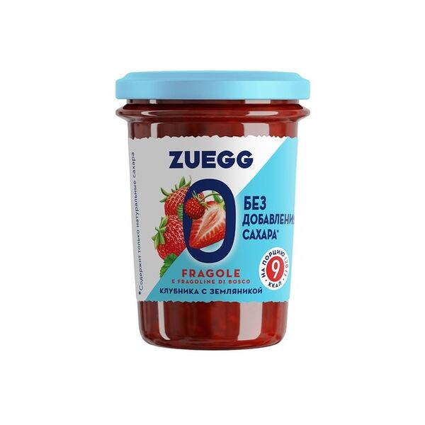 Конфитюр Клубника с земляникой с пониженной калорийностью Zuegg, 220 г