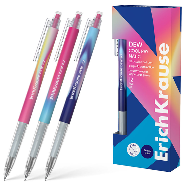 Ручка шариковая автоматическая ErichKrause ColorTouch Rough Native, синий